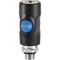 Raccord rapide de sécurité mono impulsion fileté mâle cylindrique