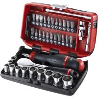 Cliquet et douilles 1∕4'' coffret de 50 pièces R.181NANOPB